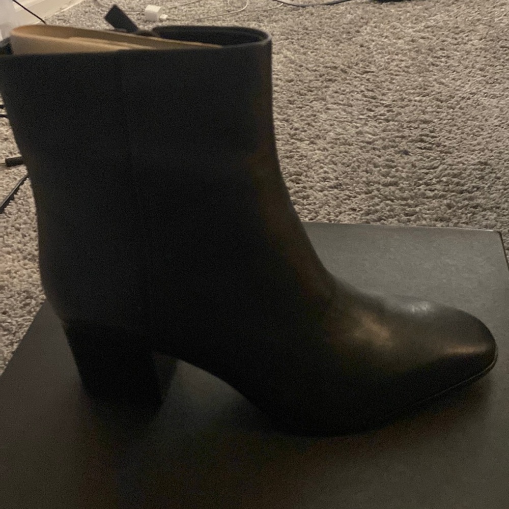 J crew Sadie stacked heel boots in leather